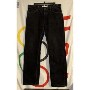 Levi's 505 Jeans Mens 34x32 Black Denim Regular Fit Straight